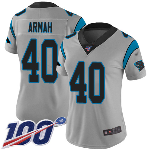 Carolina Panthers Limited Silver Women Alex Armah Jersey NFL Football #40 100th Season Inverted Legend